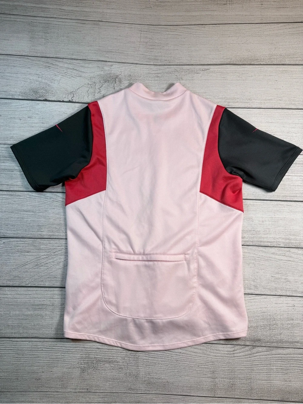 Nike Light Pink Short-Sleeve Zip Cycling Jersey with Black Zipper
